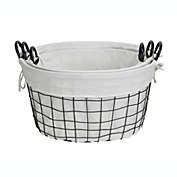 Cheungs Set of 3 Lined Metal Wire Oval Basket with Handle