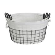 Cheungs Set of 3 Lined Metal Wire Oval Basket with Handle