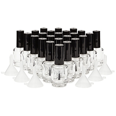 Okuna Outpost Empty Nail Polish Bottles with Brush Cap and Plastic Funnels  (15 ml, 30 Piece Set) | Bed Bath & Beyond