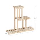Alternate image 1 for SONGMICS Plant Stand, Small Solid Wood Plant Holder Rack with 6 Spots for Flower Pots, 3-Tier Indoor Plant Shelf, for Small Spaces, Living Room, Balcony, Corners, Natural