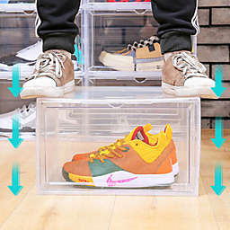 Kitcheniva 4-Pieces Large Clear Shoe Storage Boxes Sneaker Organizer