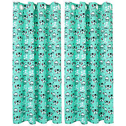 Unique Bargains Classic Cartoon Alien Print Curtain for Kids Room, Thermal Insulated Curtains Noise Reducing Window Draps for Boys and Girls Bedroom, 52 x 63 Inch, Green, Set of 2 Panels