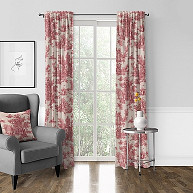 6ix Tailors Fine Linens Homespun Toile Red Pole Top Drapery Panel Pair. View a larger version of this product image.