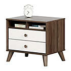 Alternate image 1 for South Shore Yodi 2-Drawer Nightstand - Natural Walnut and Pure White