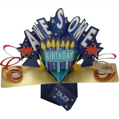 Second Nature Mailable Awesome Birthday Enjoy Pop Up Greeting Card - POP128. View a larger version of this product image.
