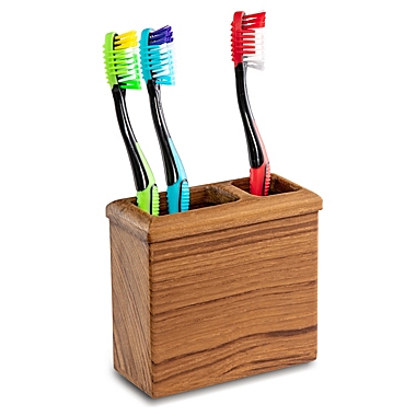 Prime Teak Rectangle Toothbrush Holder. View a larger version of this product image.