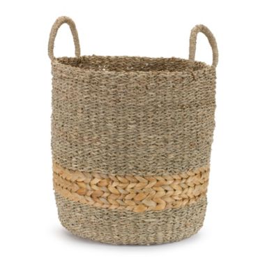 Melrose Home Decorative Basket (Set of 2) 12"D x 13"H, 14.5"D x 14.75"H Seagrass. View a larger version of this product image.
