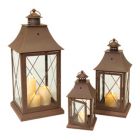Alternate image 0 for Melrose Decorative Lantern (Set Of 3) 11.5", 17", 24"H Metal/Glass