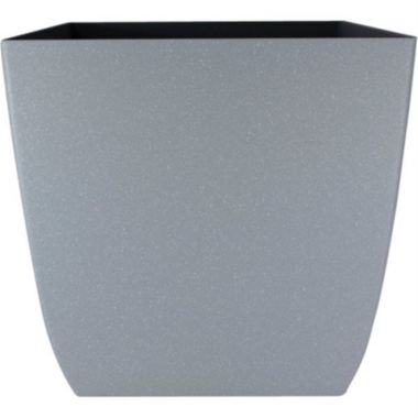 The HC Companies Santa Fe Square Plastic Planter, Pebble Gray - 12" x 12". View a larger version of this product image.