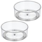 mDesign Modern Lazy Susan Plastic Turntable Spinner, Kitchen Organizing