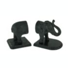 Alternate image 0 for VIP Home and Garden Distressed Black Standing Elephant Top and Tail Bookend Set