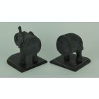 Alternate image 3 for VIP Home and Garden Distressed Black Standing Elephant Top and Tail Bookend Set