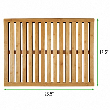mDesign Large Bamboo Non-Slip Indoor/Outdoor Spa Bath Mat - Natural Light Wood. View a larger version of this product image.