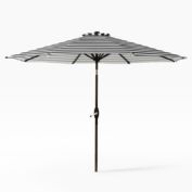WestinTrends 9 Ft Outdoor Patio Market Umbrella with Tilt and Crank, Black/White Stripe