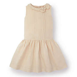 Hope & Henry Girls' Collared Drop Waist Dress (Beige, 12-18 Months)
