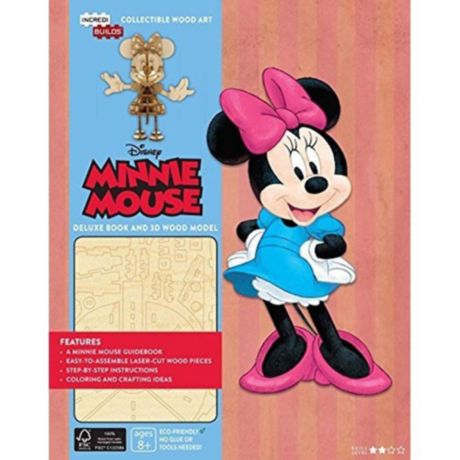 4 1/2 h 8+ Paint and Collect Your Own Wooden Model 4 1/2 h Insight Editions Disney Minnie Mouse Book and 3D Wood Model Kit 8+ Great for Kids and Adults Build