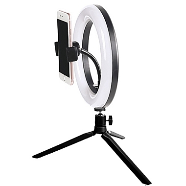 Vivitar 8 Inch LED VIV-RL8KIT Ring Light Dimmable Lamp for Smartphone with Tripod Mount Stand. View a larger version of this product image.