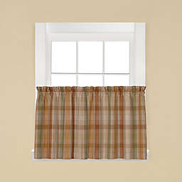 Saturday Knight Ltd Cooper Collection Modern Tailored Yarn Dyed Woven Rod Pocket Window Tiers - 2 Piece - 58x24