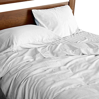 BedVoyage Melange viscose from Bamboo Cotton Duvet Bed Set, Queen - Snow (1 fitted, 1 duvet cover, 2 pc). View a larger version of this product image.