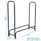 Alternate image 2 for Sunnydaze Outdoor Heavy-Duty Steel Firewood Log Rack Holder and Weather-Resistant Polyester Log Rack Cover - 4' - Black