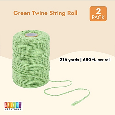 Bright Creations Green Cotton Twine, String for Crafts, Macrame, Gifts (2mm, 218 Yards, 2 Spools). View a larger version of this product image.
