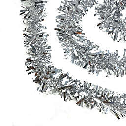 Northlight 50' Shiny Silver Wide Cut Christmas Tinsel Garland - Unlit