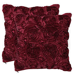 PiccoCasa 3D Rose Faux Silk Satin Throw Pillow Cover 16
