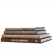 Booth & Williams Chocolate Decorative Book Stack, Set of 4, Real shelf-ready books for home or office decor, weddings or staging
