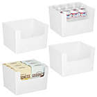 Alternate image 1 for mDesign Plastic Kitchen Storage Organizer Bin with Open Front - 4 Pack - White