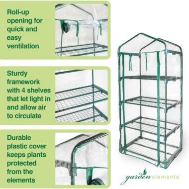 Garden Elements Personal Plastic Indoor Standing Greenhouse For Seed Starting and Propagation, Frost Protection (Clear, Small, 27in x 19in x 62in). View a larger version of this product image.