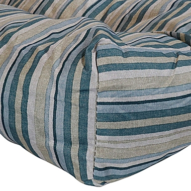 Sunnydaze Indoor/Outdoor Replacement Square Tufted Patio Chair Seat and Back Cushions - 20" - Neutral Stripes - 2pk. View a larger version of this product image.
