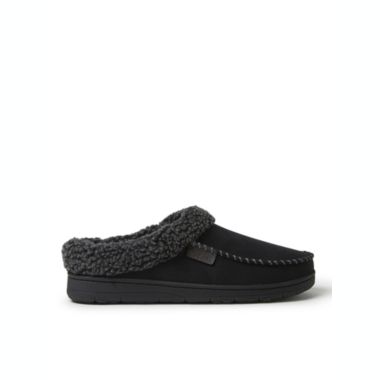 Dearfoams Mens Brendan Microsuede Moc Toe Clog with Whipstitch. View a larger version of this product image.