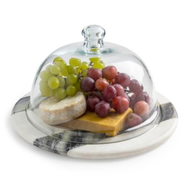 GAURI KOHLI Somerset Marble Cheese Plate with Glass Cloche. View a larger version of this product image.