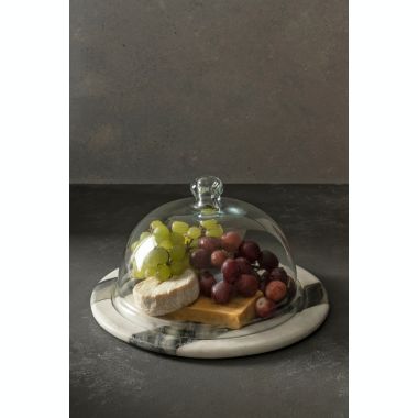 GAURI KOHLI Somerset Marble Cheese Plate with Glass Cloche. View a larger version of this product image.