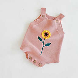 Laurenza's Baby Girls Pink Floral Knit Romper