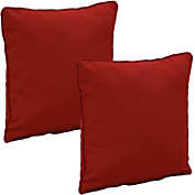 Sunnydaze Indoor/Outdoor Square Accent Decorative Throw Pillows for Patio or Living Room Furniture - 16" - Red - 2pk