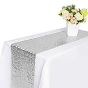 Stock Preferred 5-Pieces Glitter Sequin Table Runner in 12"x108" Silver