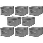 Alternate image 0 for mDesign Large Fabric Closet Storage Box with Front Window/Lid, 8 Pack