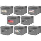 Alternate image 1 for mDesign Large Fabric Closet Storage Box with Front Window/Lid, 8 Pack