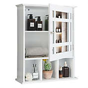 Slickblue Wall Mounted and Mirrored Bathroom Cabinet-White