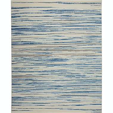 Jubilant JUB04 Blue Area Rug Coastal Contemporary Striped By Nourison Blue 7&#39; x 10&#39;. View a larger version of this product image.
