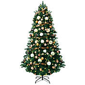 Slickblue Artificial Christmas Tree with Ornaments and Pre-Lit Lights