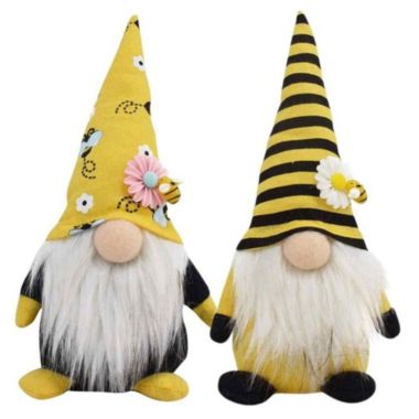 Santa's Workshop Home Decorative 8" Honey Bee Gnomes, Set Of 2. View a larger version of this product image.