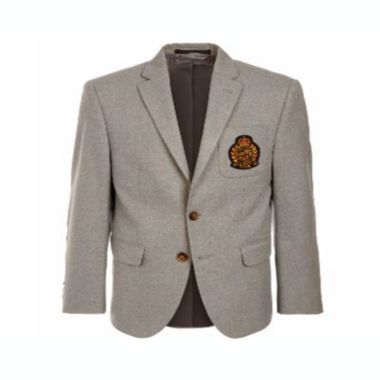 Ralph Lauren Big Boy's Solid Sport Coat with Faux Suede Elbow Patches Gray Size 16. View a larger version of this product image.