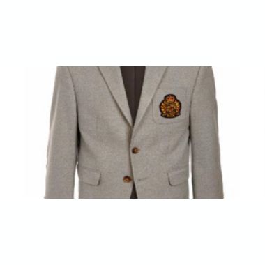 Ralph Lauren Big Boy's Solid Sport Coat with Faux Suede Elbow Patches Gray Size 16. View a larger version of this product image.