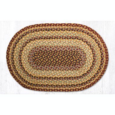 Earth Rugs C-357 Burgundy / Gray / Cream Oval Braided Rug 20 x 30 inch. View a larger version of this product image.
