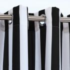 Alternate image 1 for Commonwealth Outdoor Decor Coastal Stripe UV Protected Printed Top Panel With 8 Gun Metal Grommets - 50x96" - Black