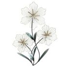 Alternate image 0 for HomeRoots Home Decor Silver and Blue Tri-Flower Metal Wall Decor - 321381
