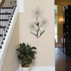 Alternate image 1 for HomeRoots Home Decor Silver and Blue Tri-Flower Metal Wall Decor - 321381