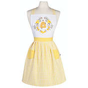 Contemporary Home Living 29" White and Yellow Bees Now Designs Classic Kitchen Apron with 2 Pockets